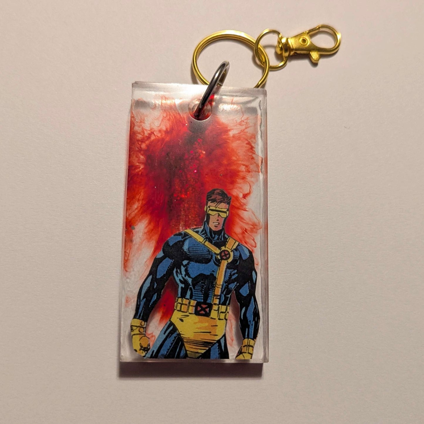 Red X Comic Book Resin Keychain