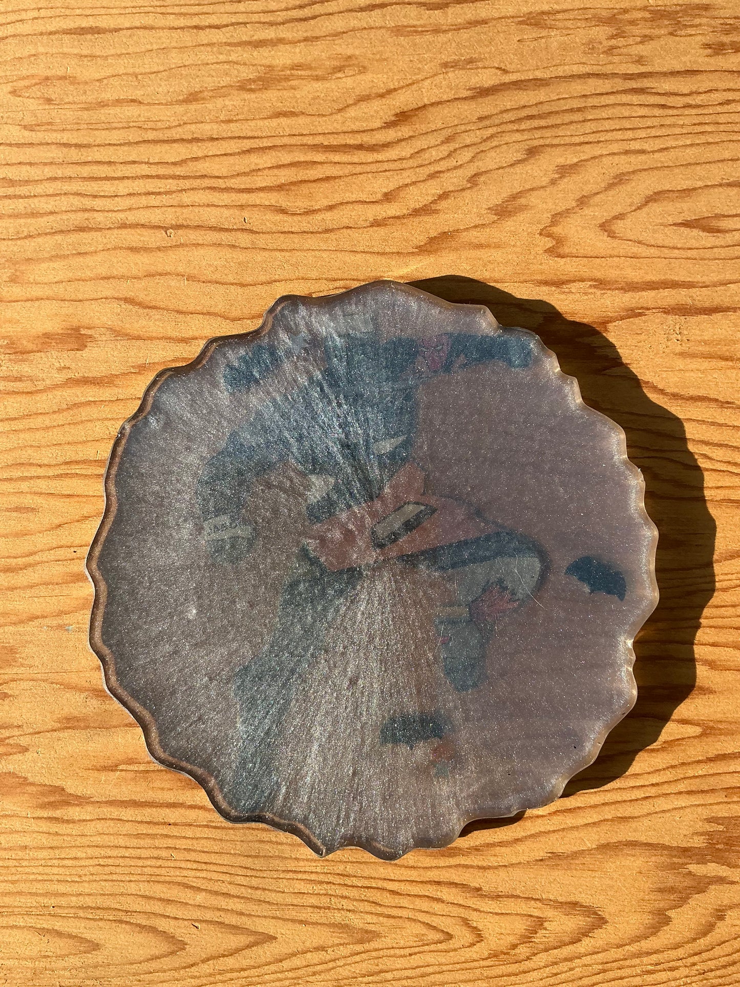 Grey Comic Book Resin Coaster