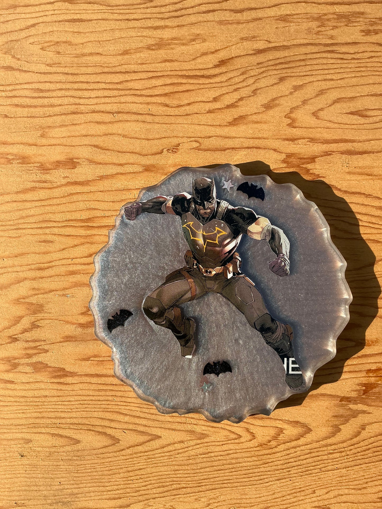 Grey Comic Book Resin Coaster