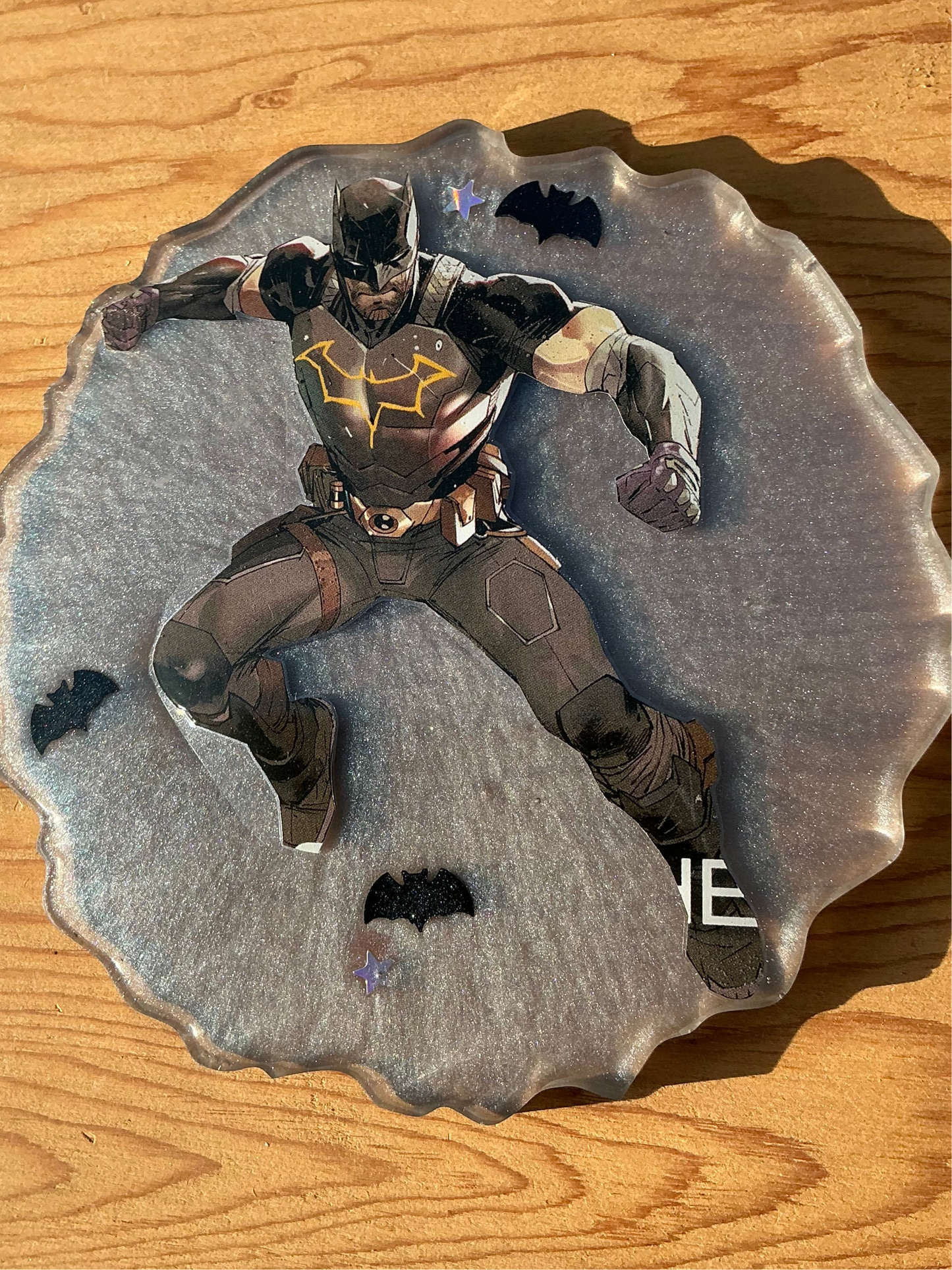 Grey Comic Book Resin Coaster