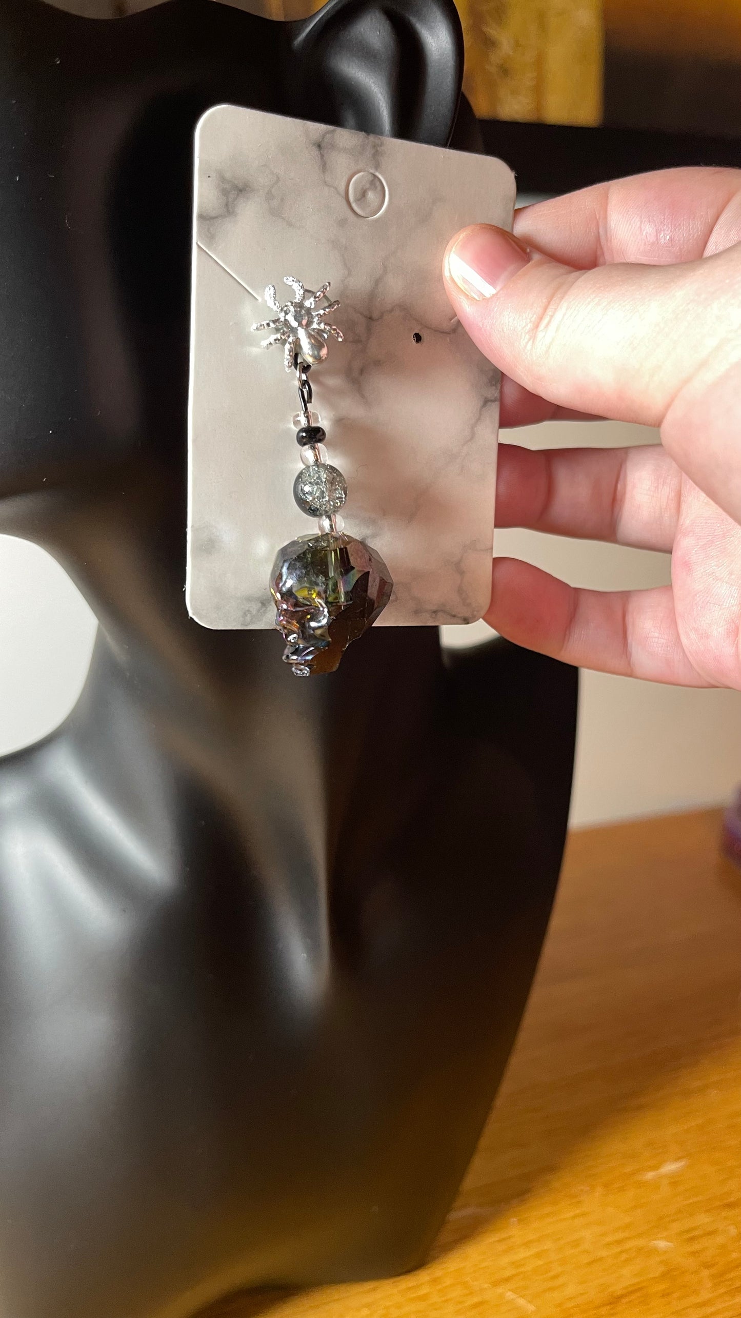 Spooky Skeleton Spider Earrings