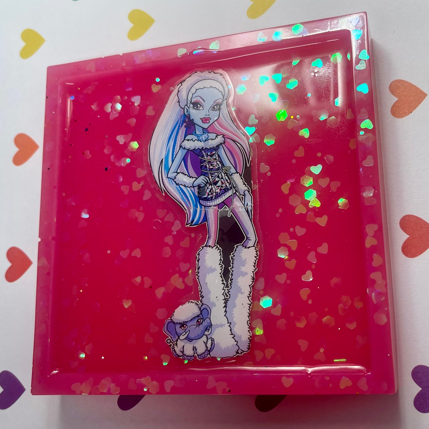 “Snow Monster” Comic Book Resin Coaster