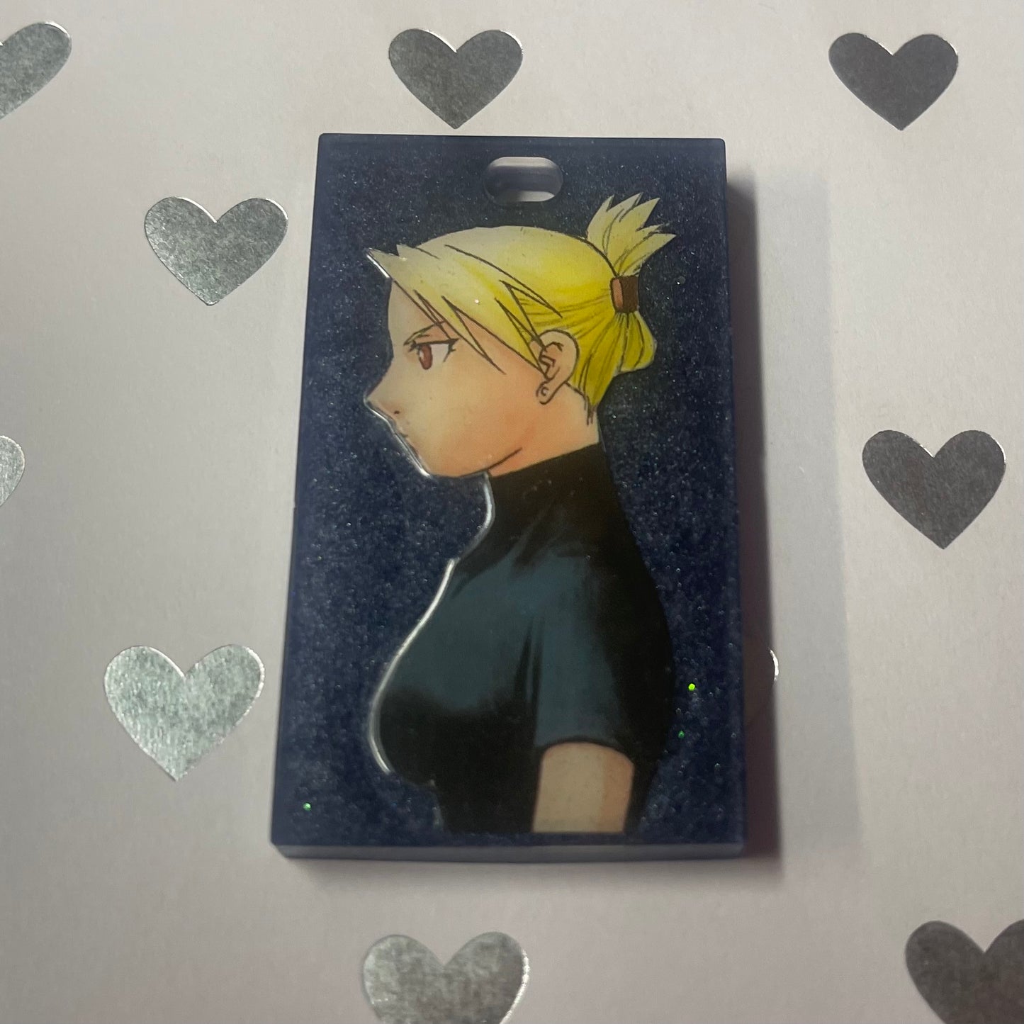 Blue Manga Resin Mini Keychain