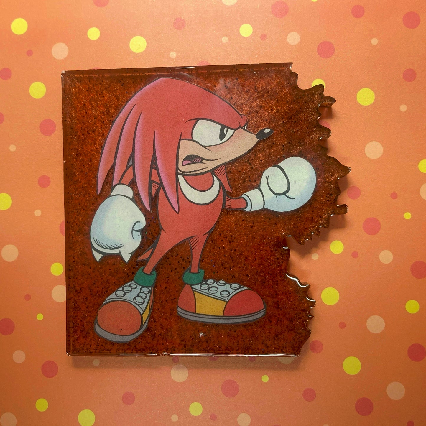Red Edged Comic Book Resin Coaster
