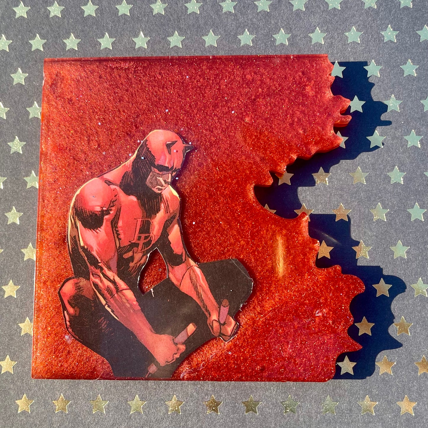 “Daring” Comic Book Resin Coaster