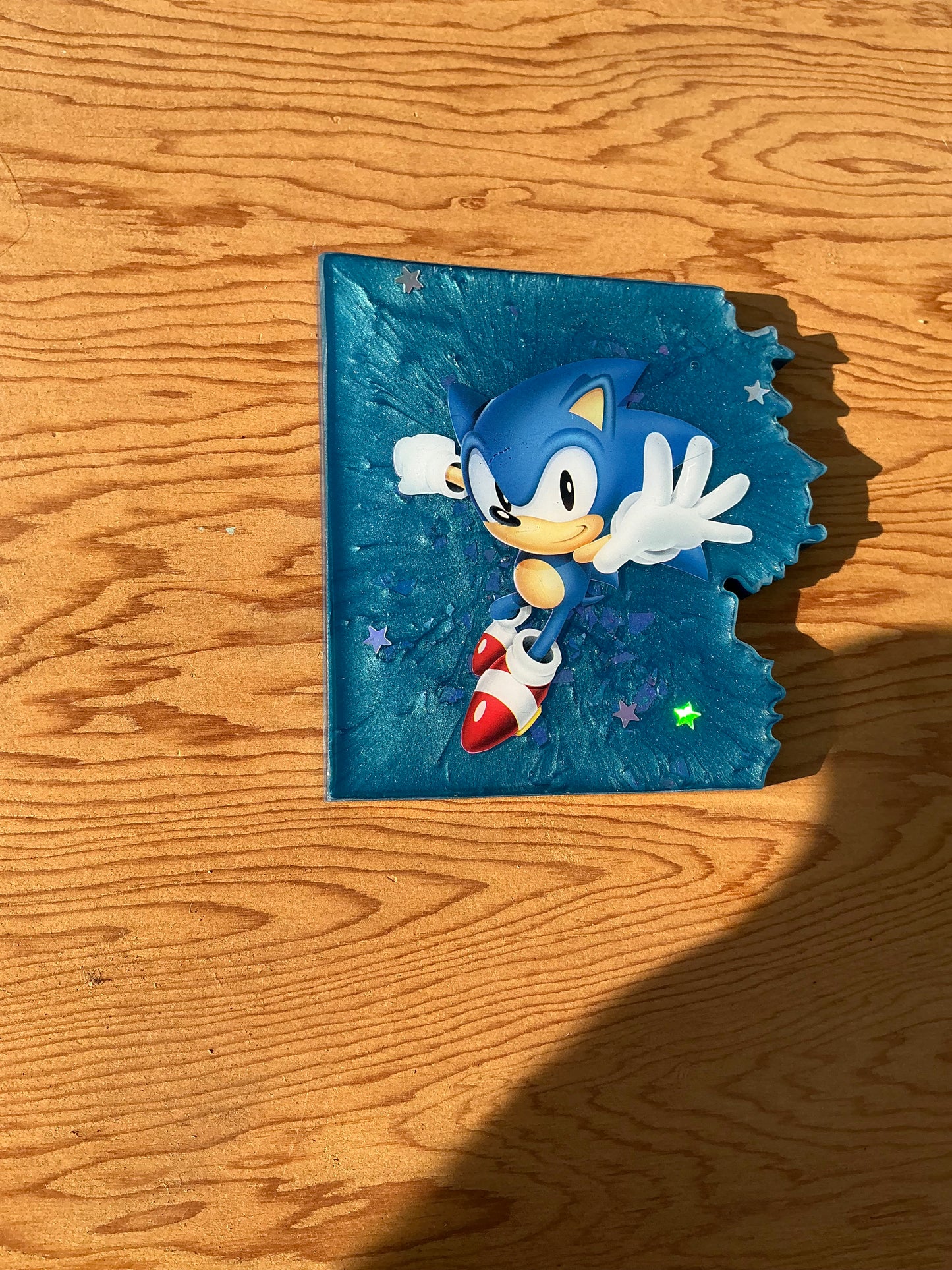 Blue Blur Comic Book Resin Coaster