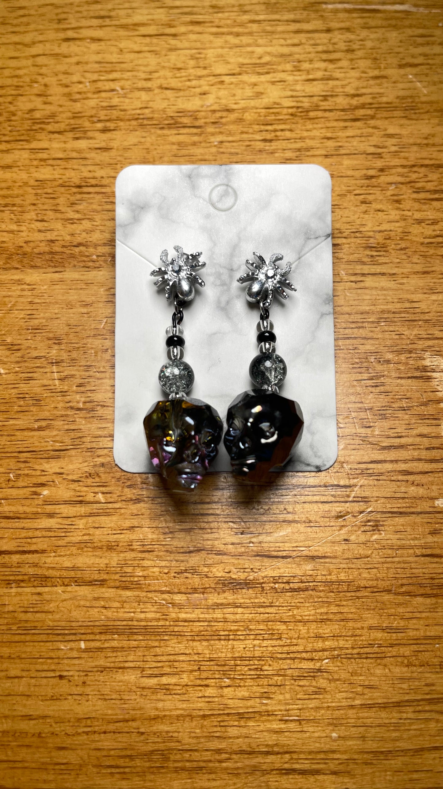 Spooky Skeleton Spider Earrings