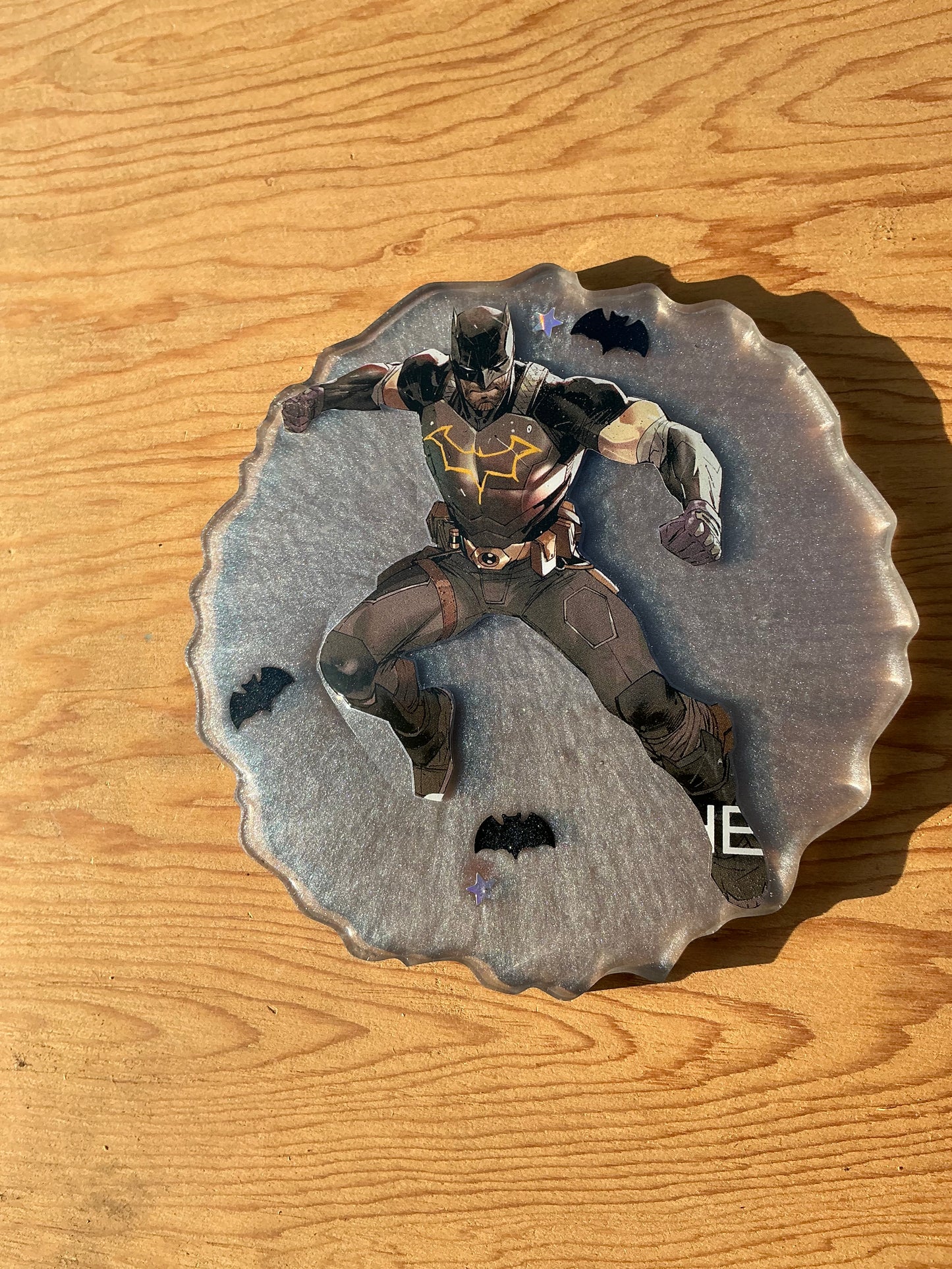 Grey Comic Book Resin Coaster
