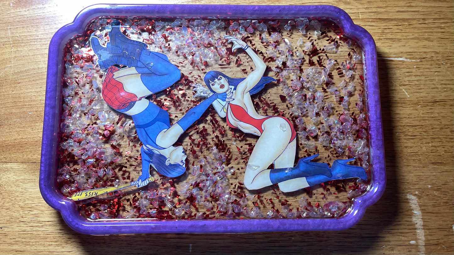 “Hackin’ and Vampin’” Comic Book Resin Large Tray