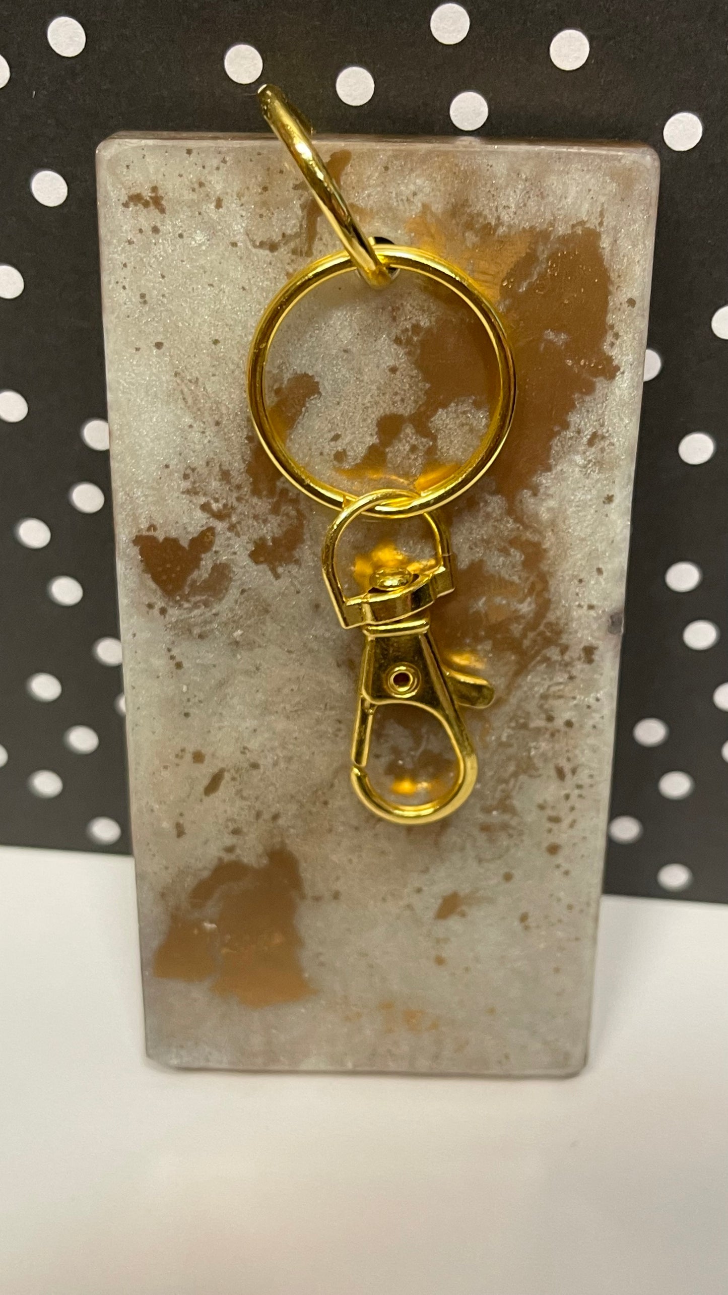 Red and Gold Comic Book Resin Large Keychain