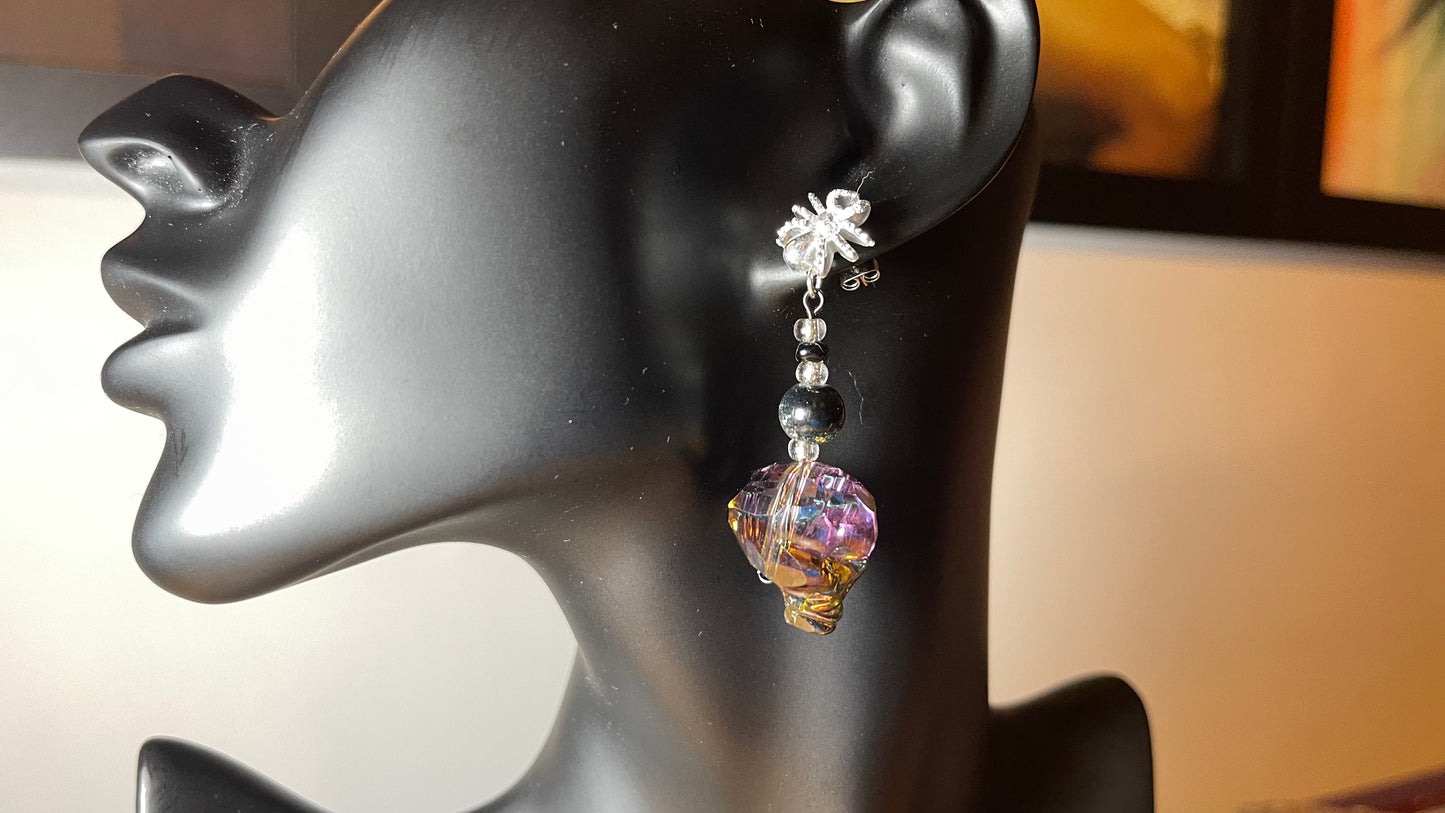 Spooky Skeleton Spider Earrings