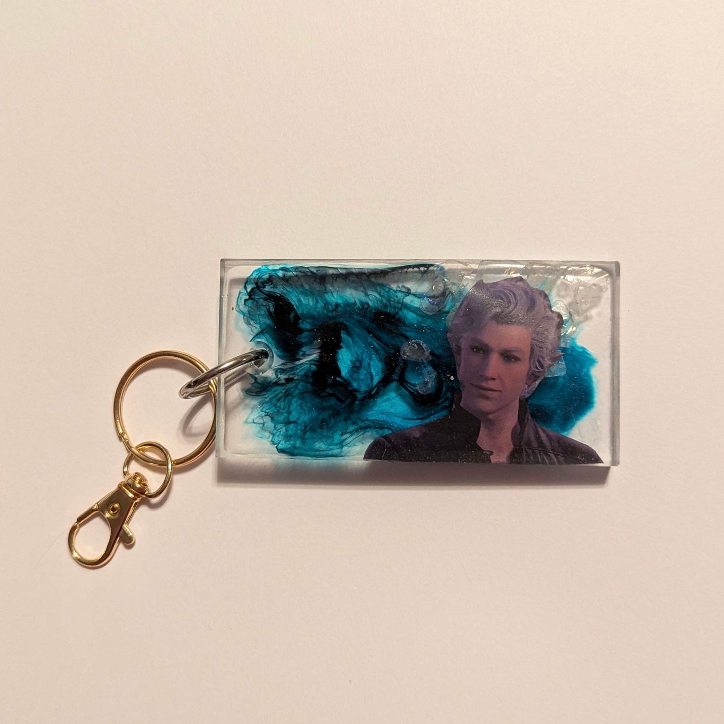 Blue Comic Book Resin Mini Keychain