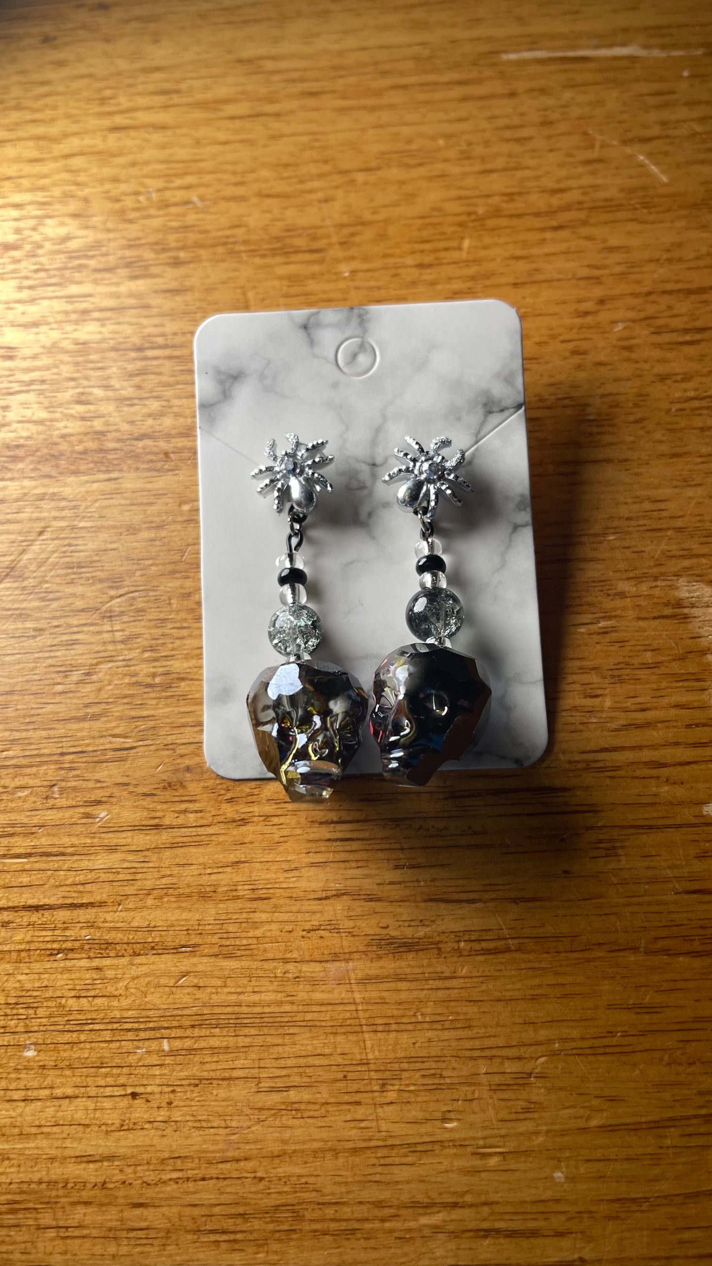 Spooky Skeleton Spider Earrings