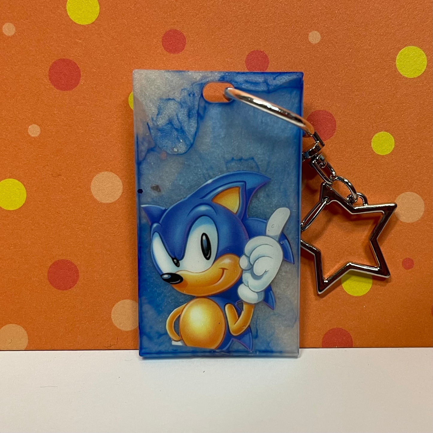 Blue Comic Book Resin Mini Keychain