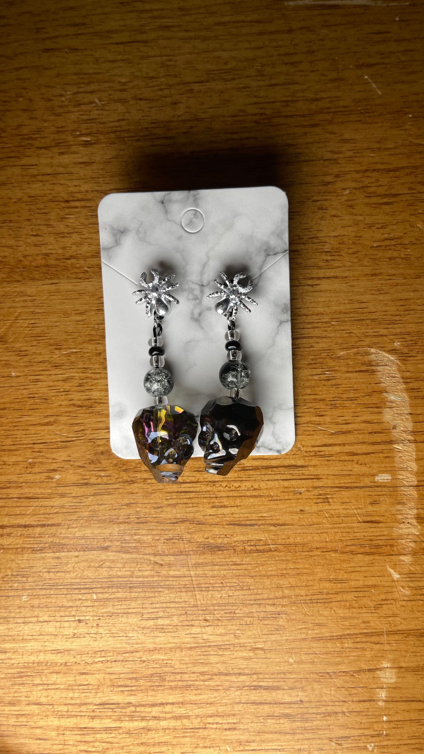 Spooky Skeleton Spider Earrings