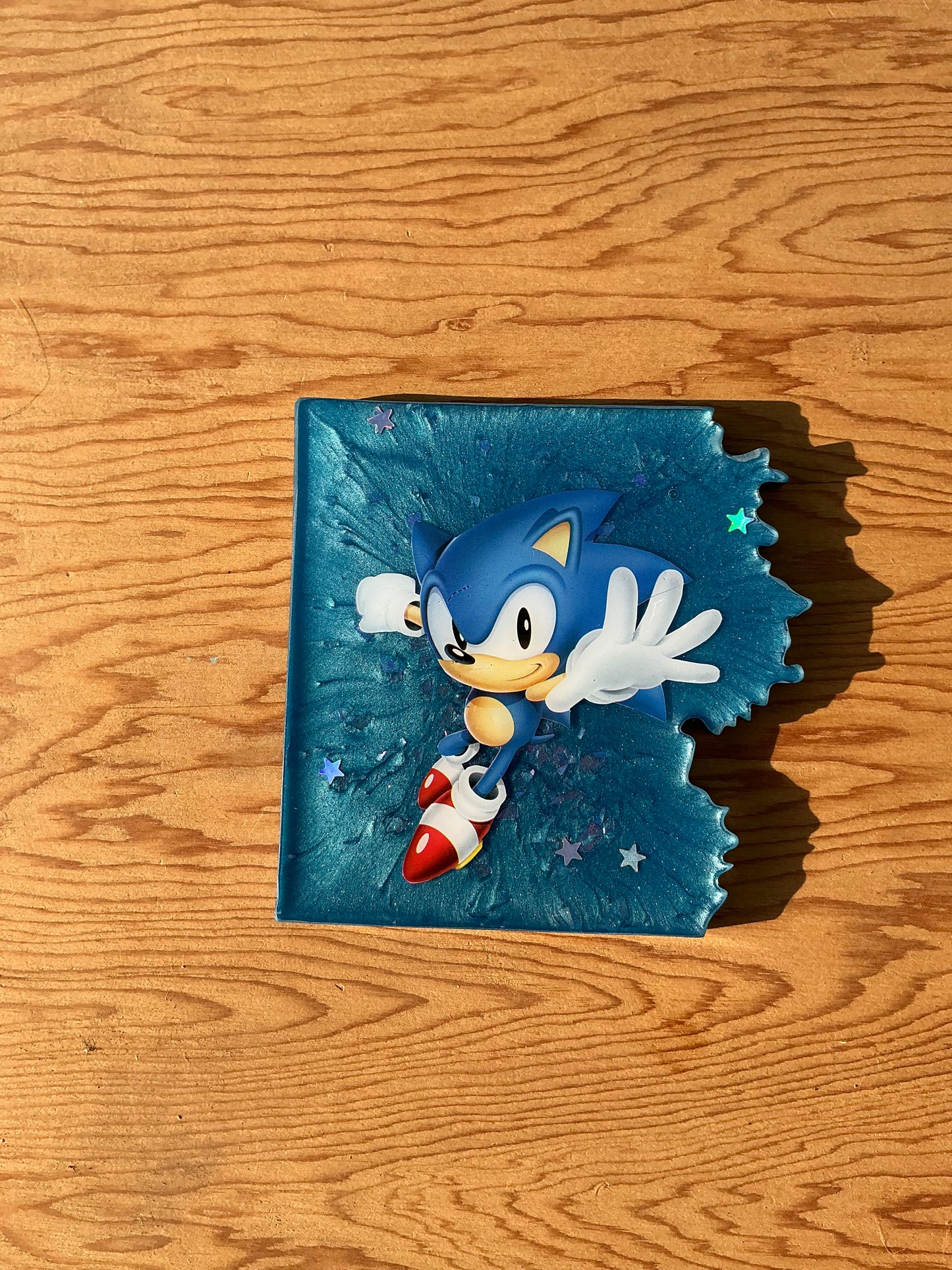 Blue Blur Comic Book Resin Coaster