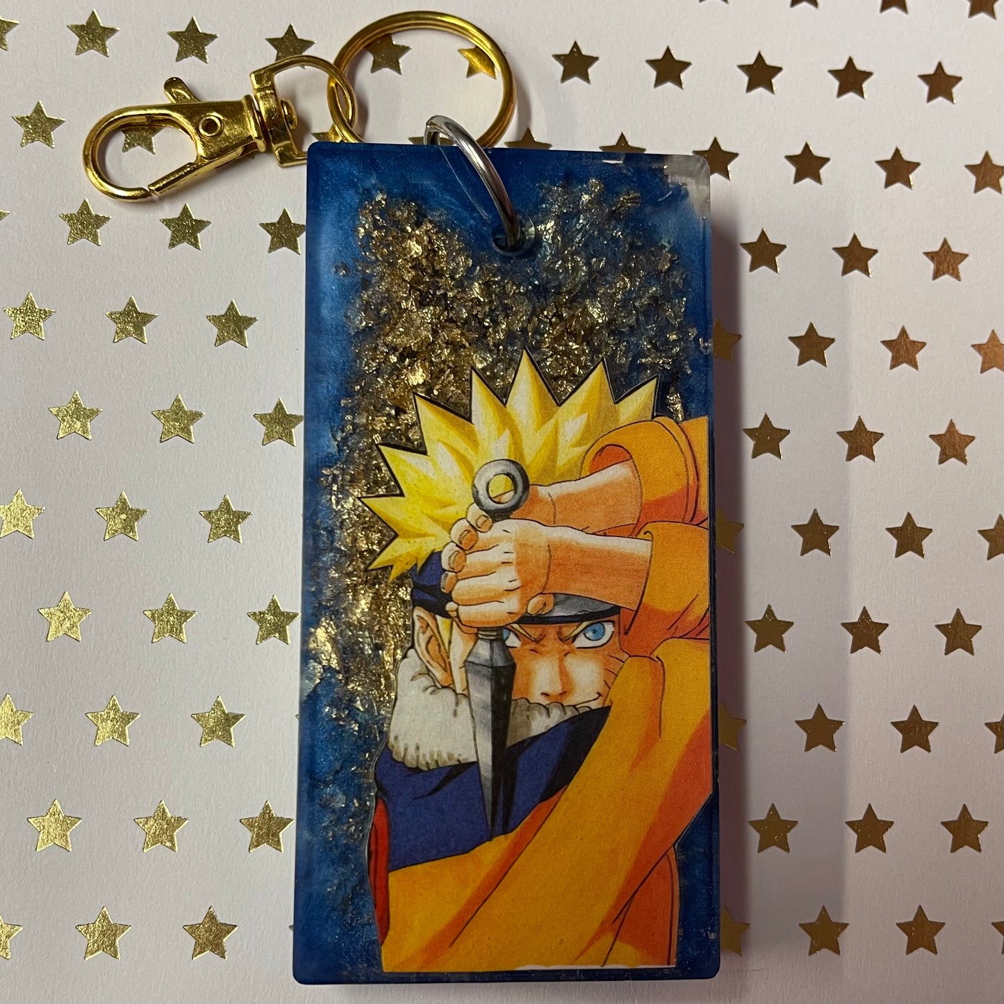 Golden Ninja Manga Resin Large Keychain