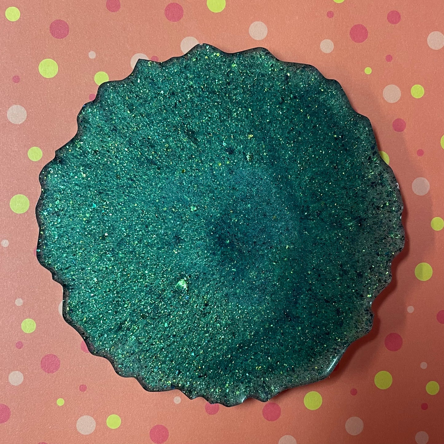 Green Comic Book Resin Coaster