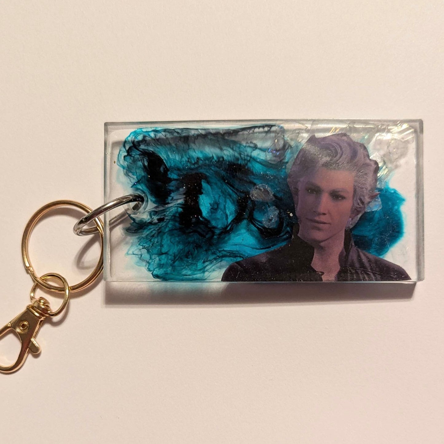 Blue Comic Book Resin Mini Keychain
