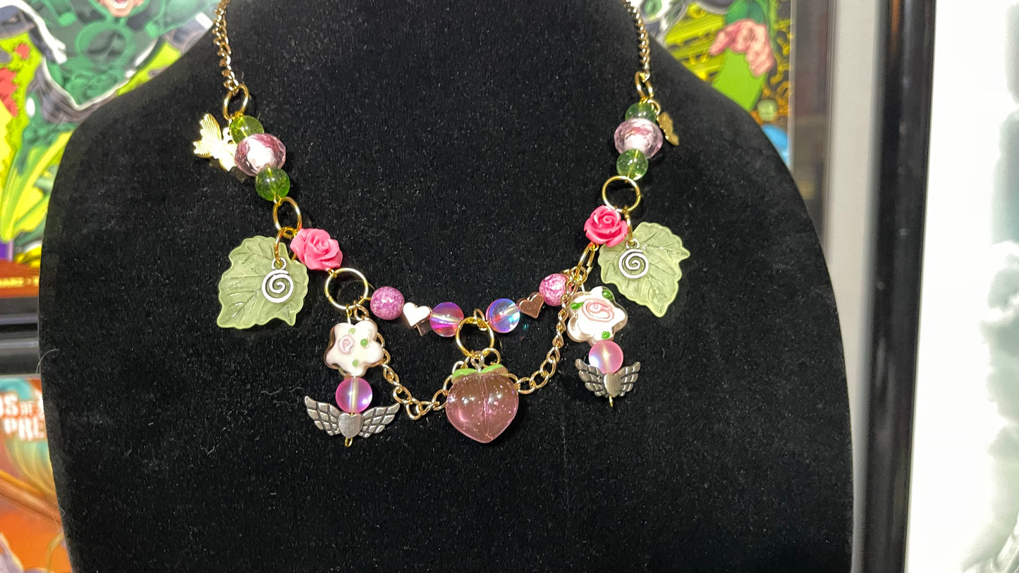 Spring Peach Blossom Necklace
