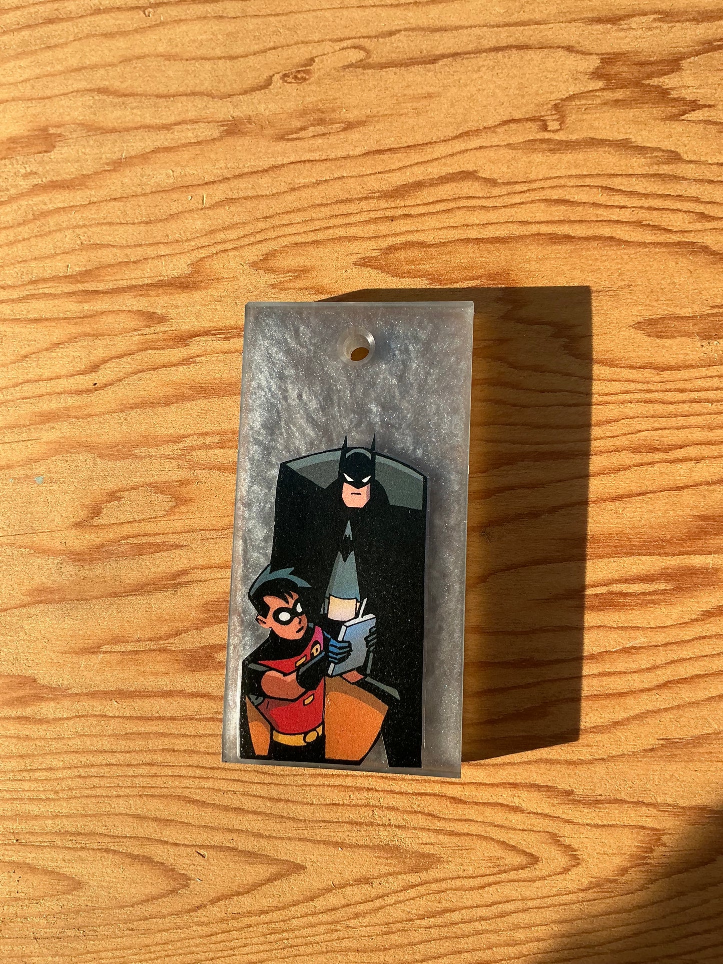 Grey Comic Book Resin Keychain