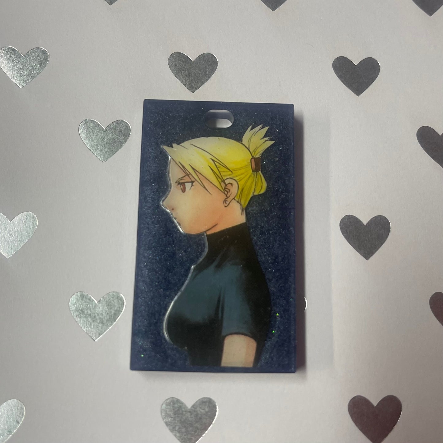 Blue Manga Resin Mini Keychain