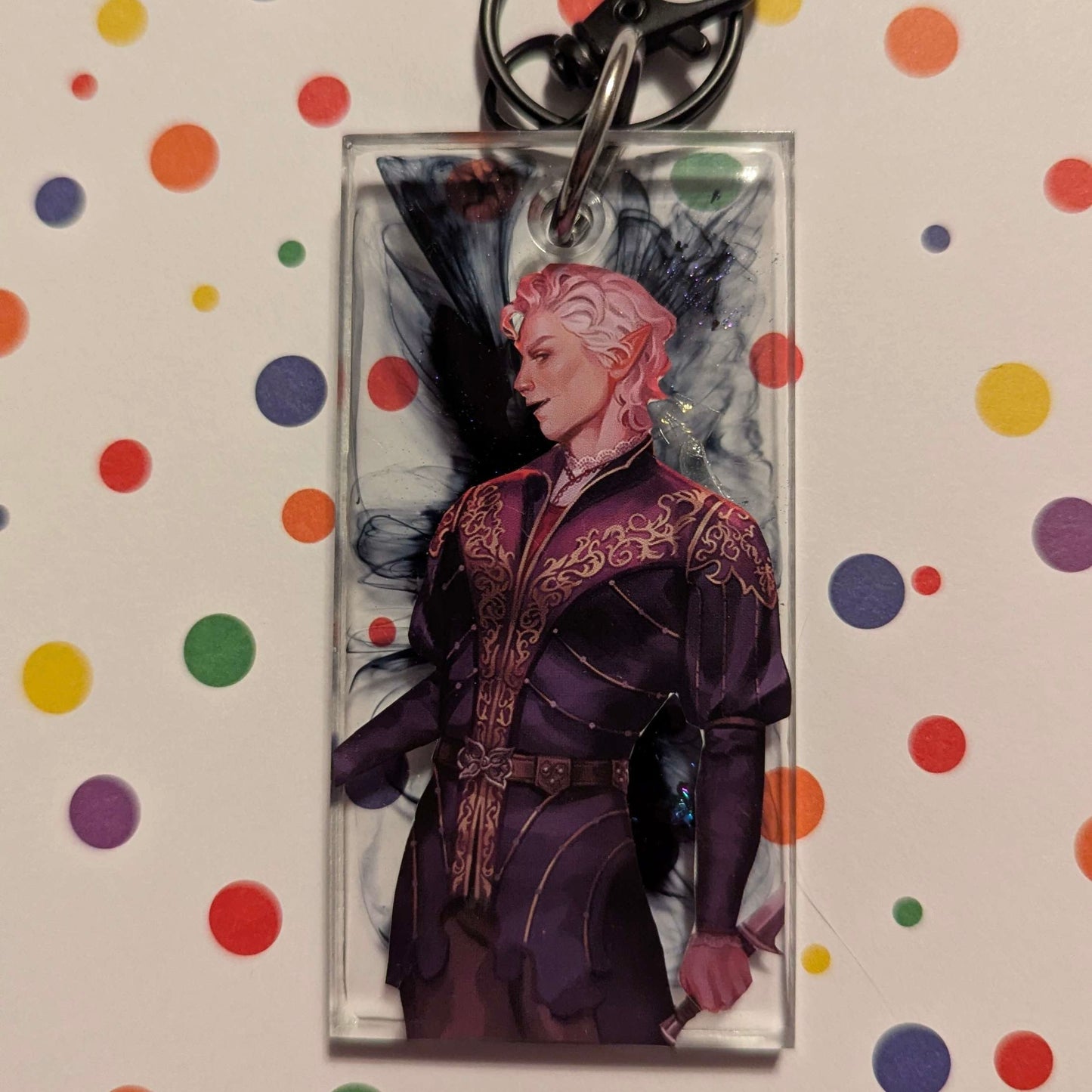 Starry Comic Book Resin Keychain
