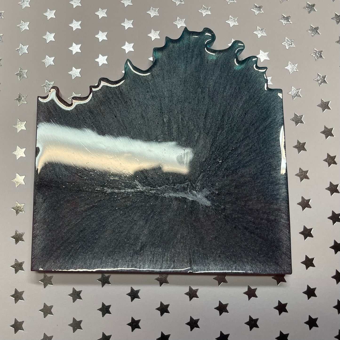 Red and Blue Edged Comic Book Resin Coaster