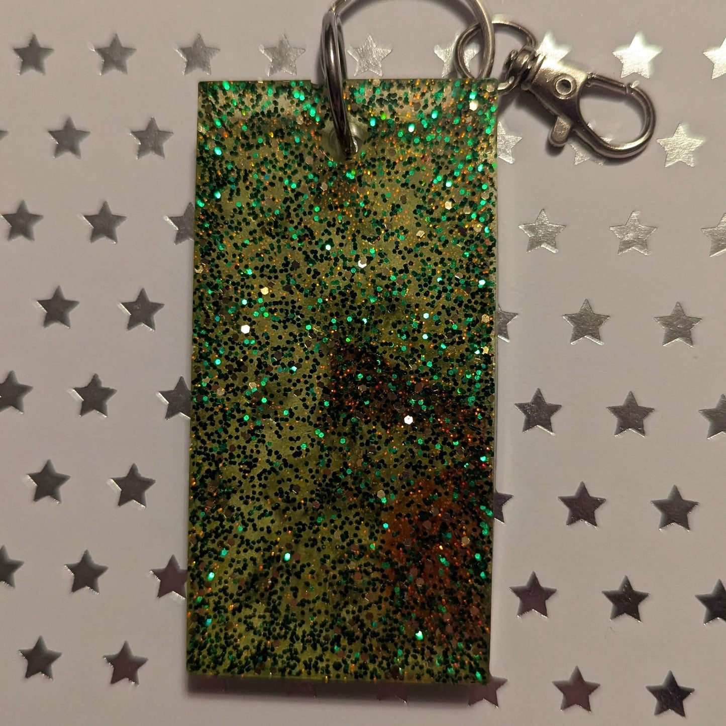 Green Comic Book Resin Keychain