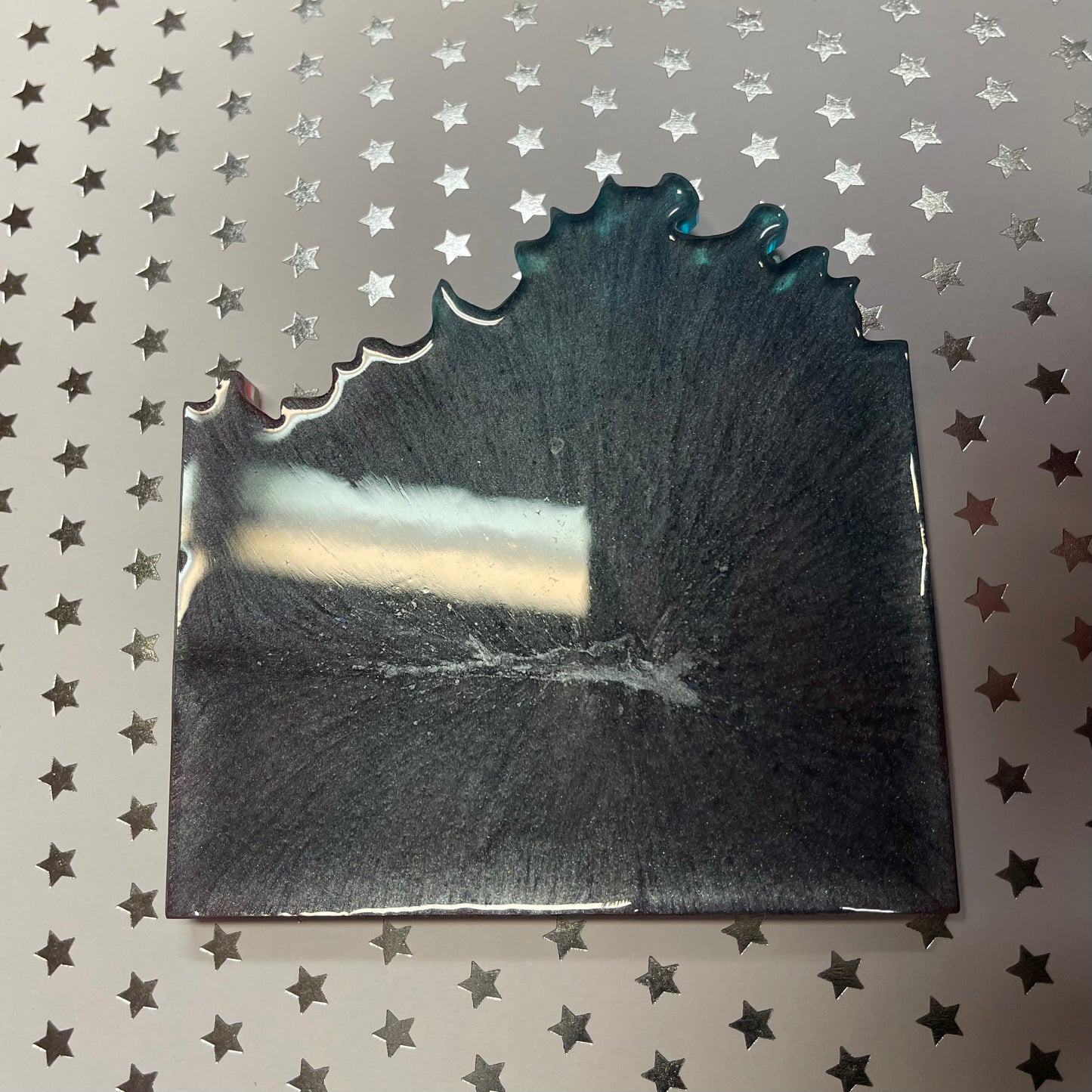 Red and Blue Edged Comic Book Resin Coaster