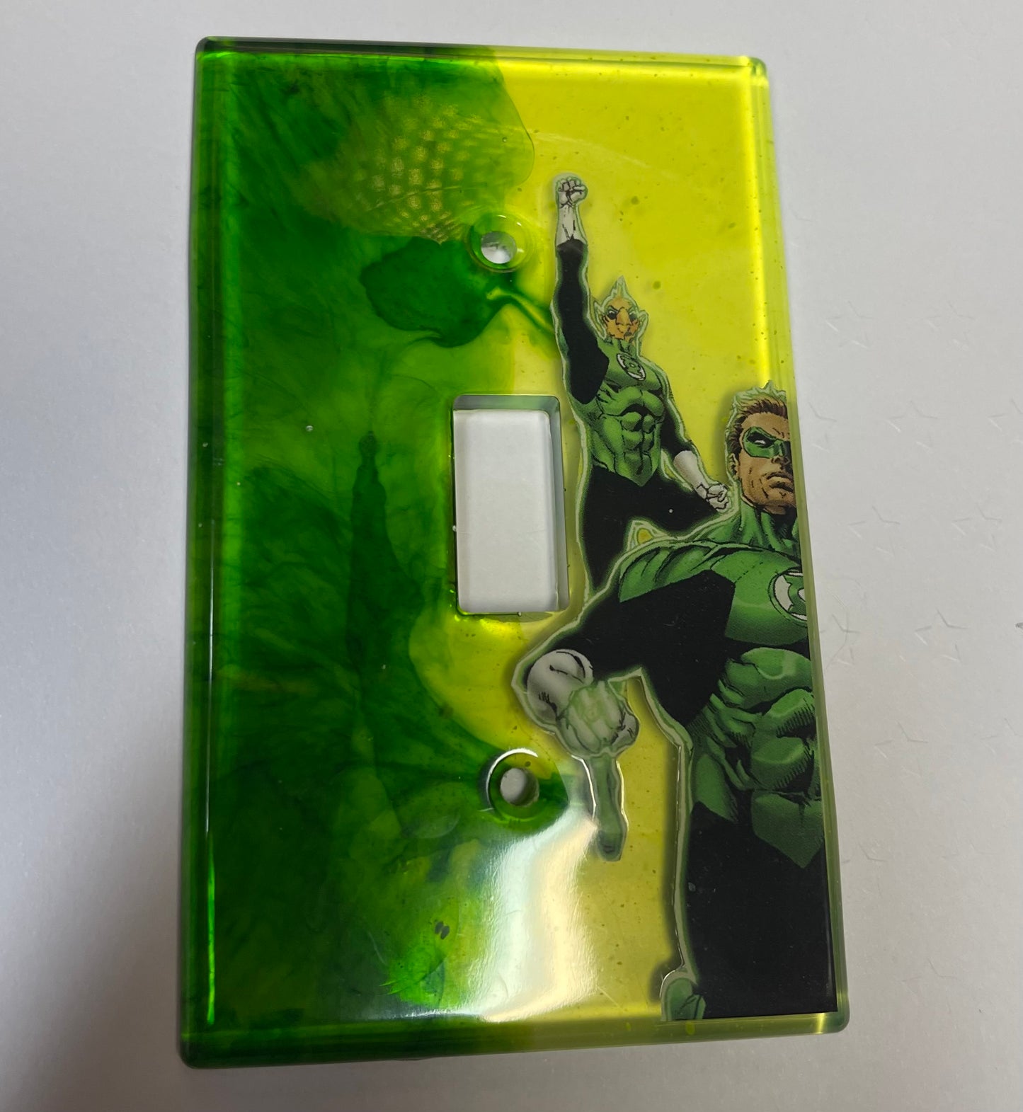 Green Comic Book Resin Light Switch Cover