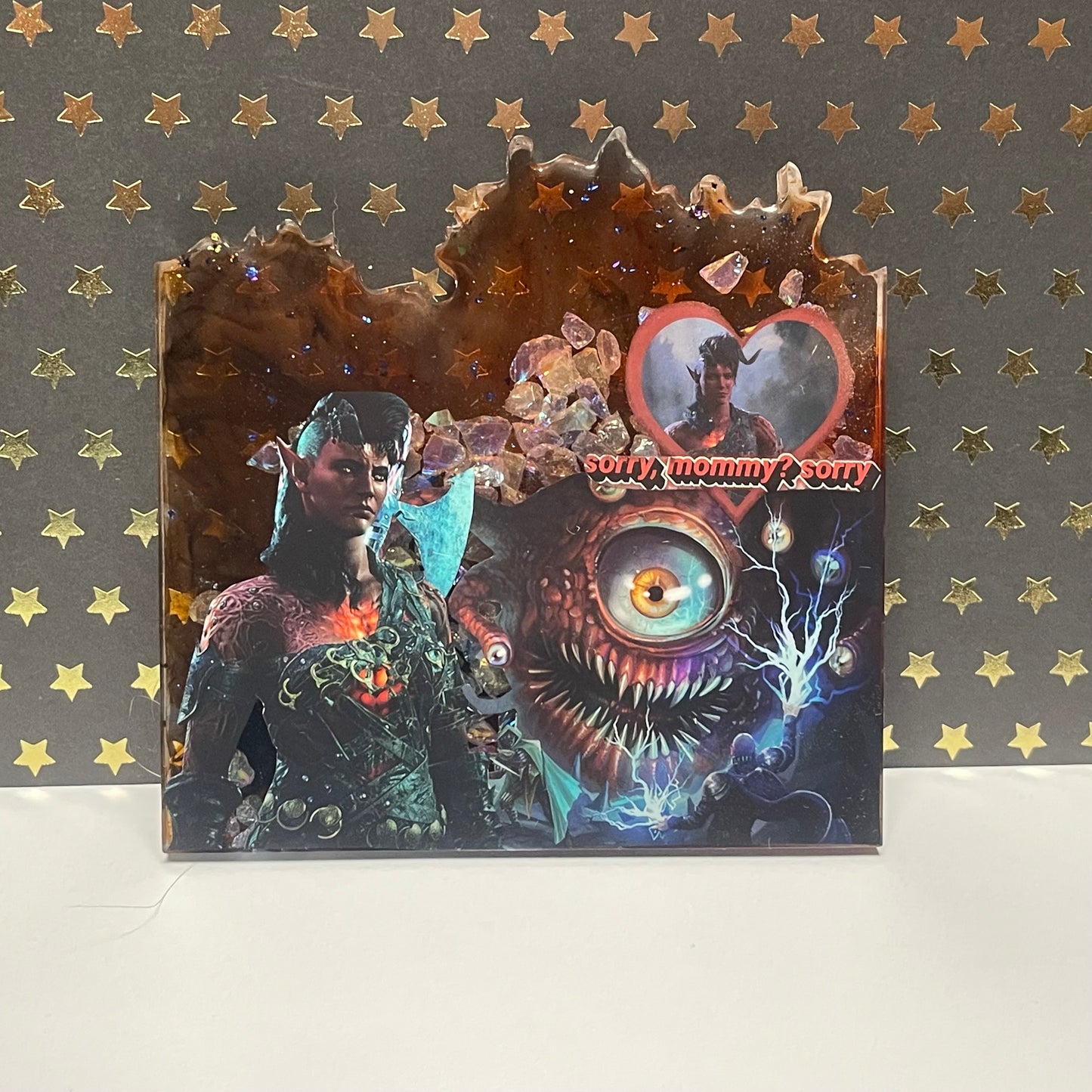 Dragon Demon Mommy Comic Book Resin Coaster