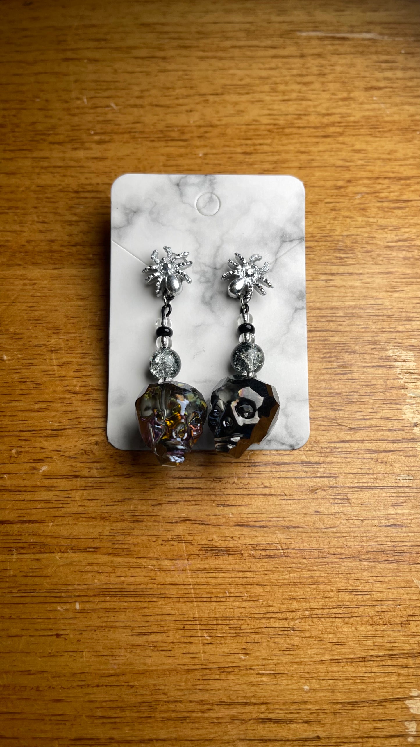 Spooky Skeleton Spider Earrings