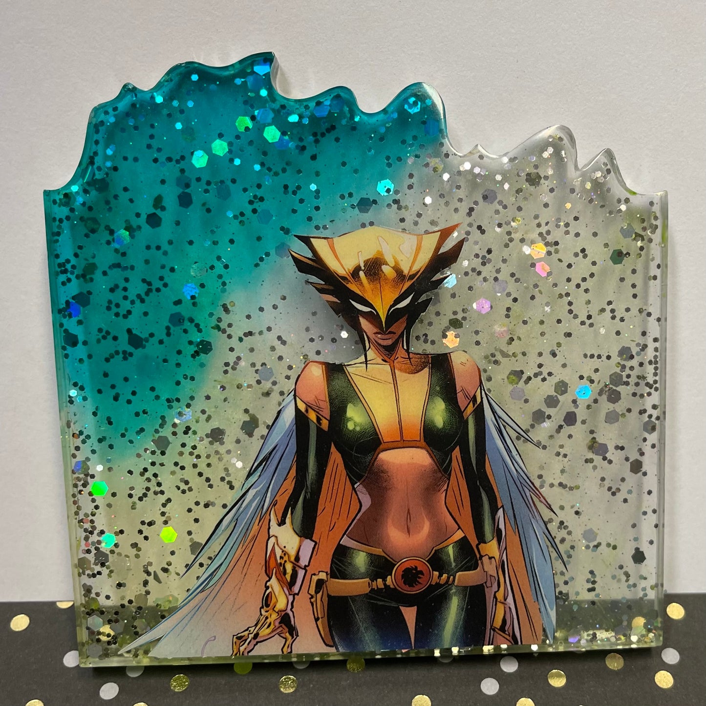 “Hawk Eyes” Comic Book Resin Coaster