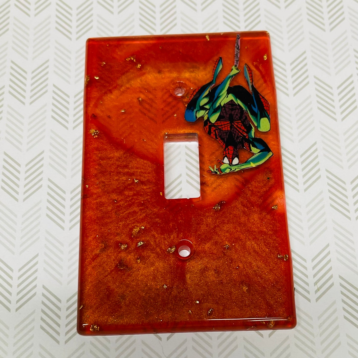 Red Comic Book Resin Light Switch Cover