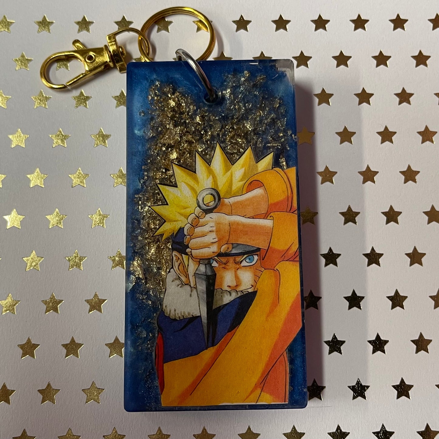 Golden Ninja Manga Resin Large Keychain