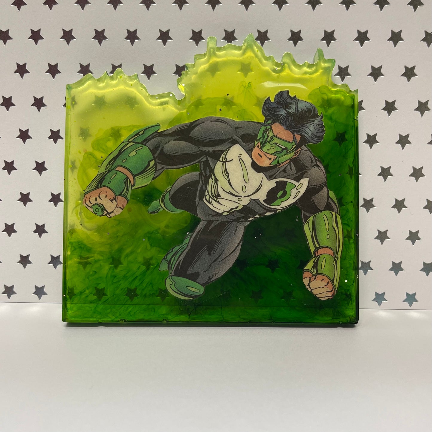 Green Guardian Comic Book Resin Coaster