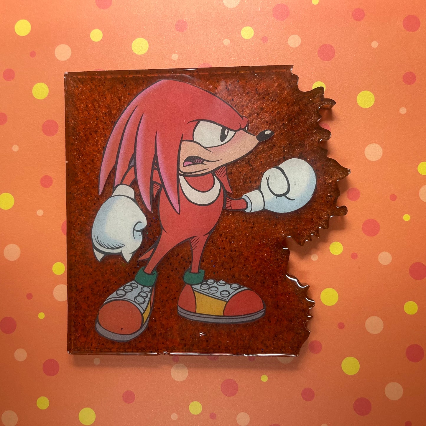Red Edged Comic Book Resin Coaster
