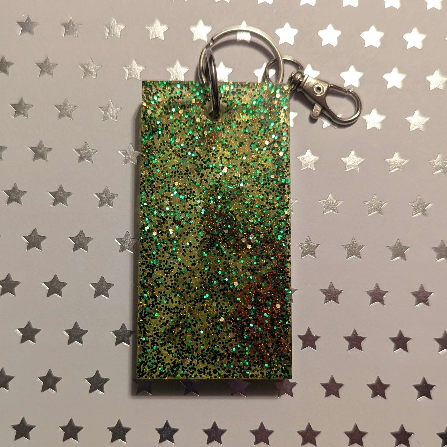 Green Comic Book Resin Keychain