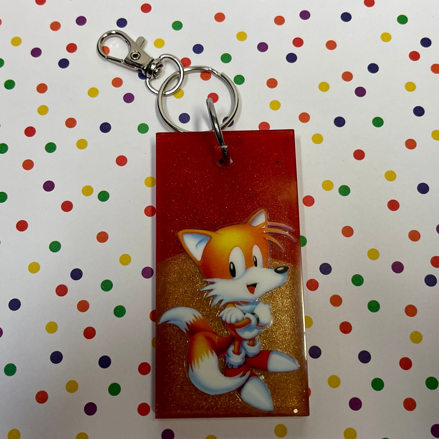Cute Fox Comic Book Resin Large Keychain
