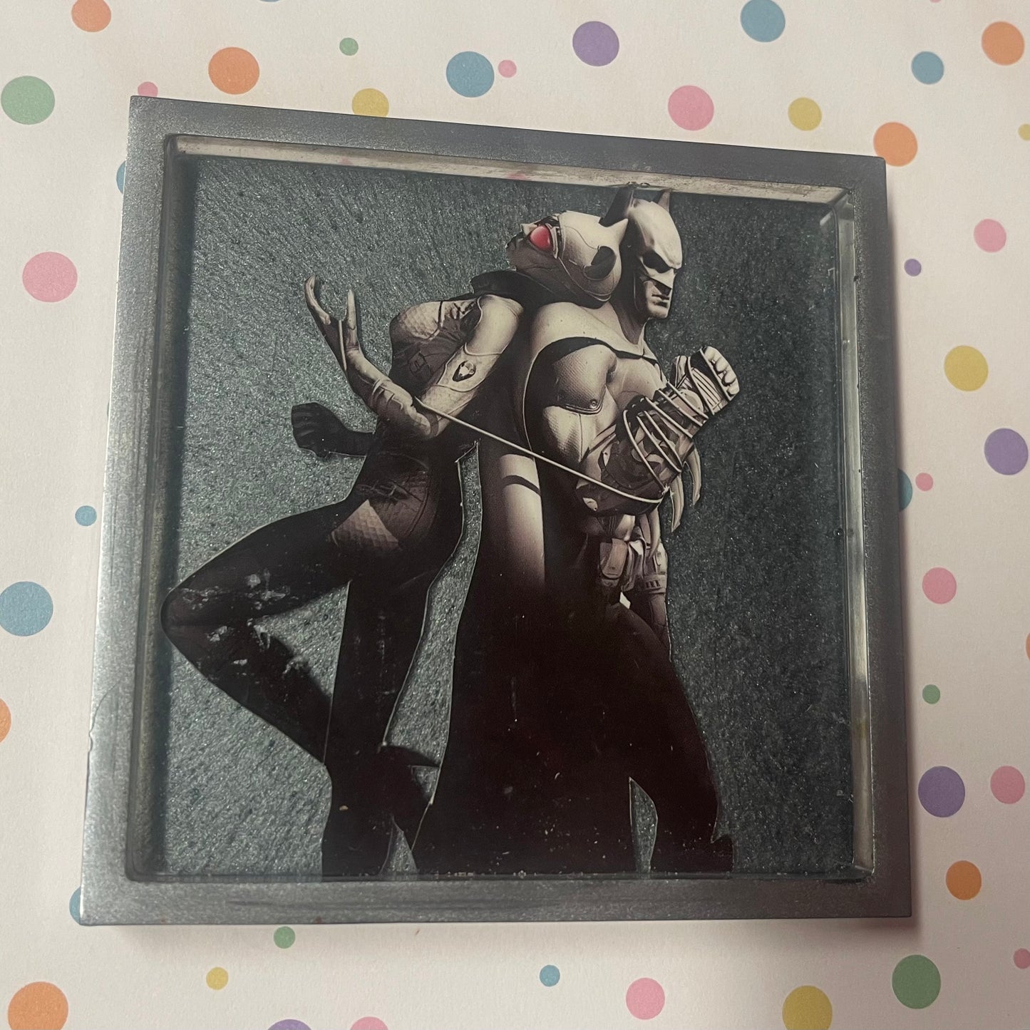 “Bats ‘n’ Cats” Recycled Comic Book Resin Coaster