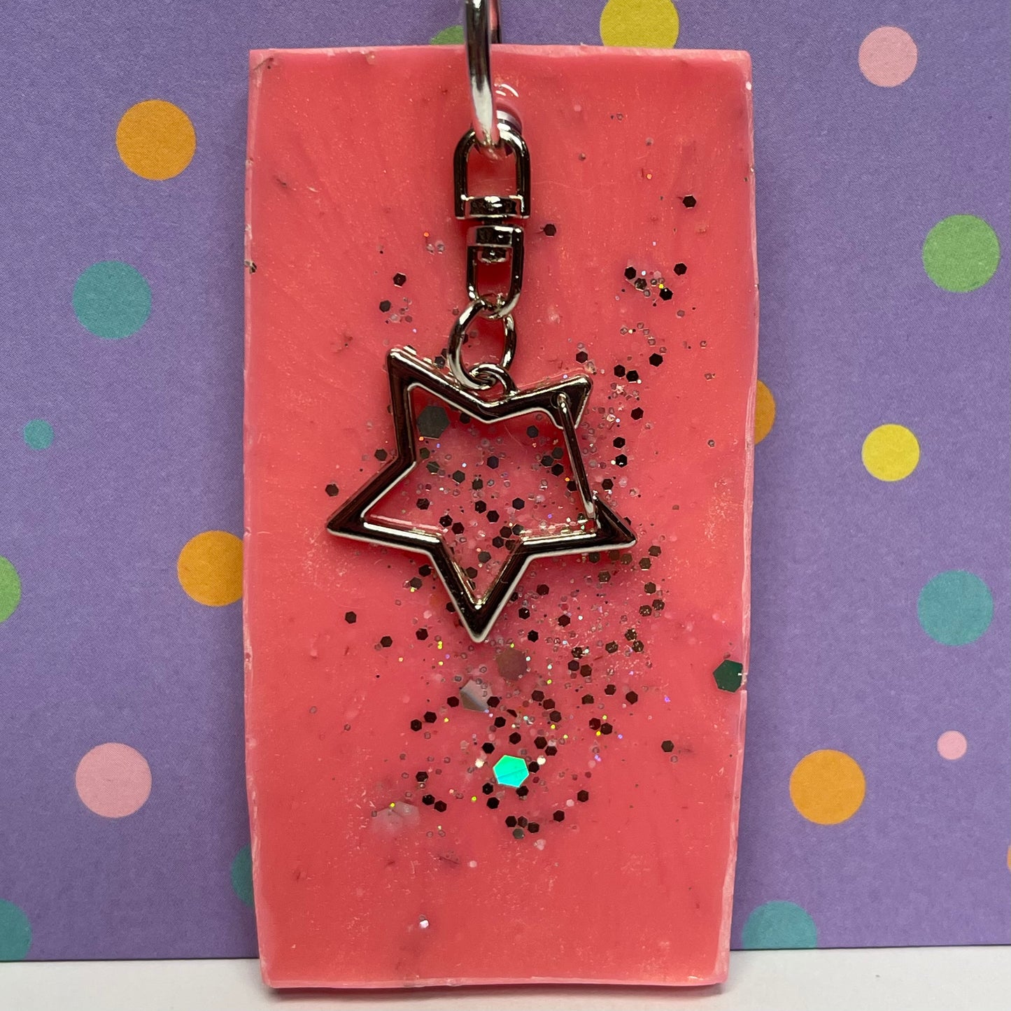 Pink Moon Comic Book Resin Keychain
