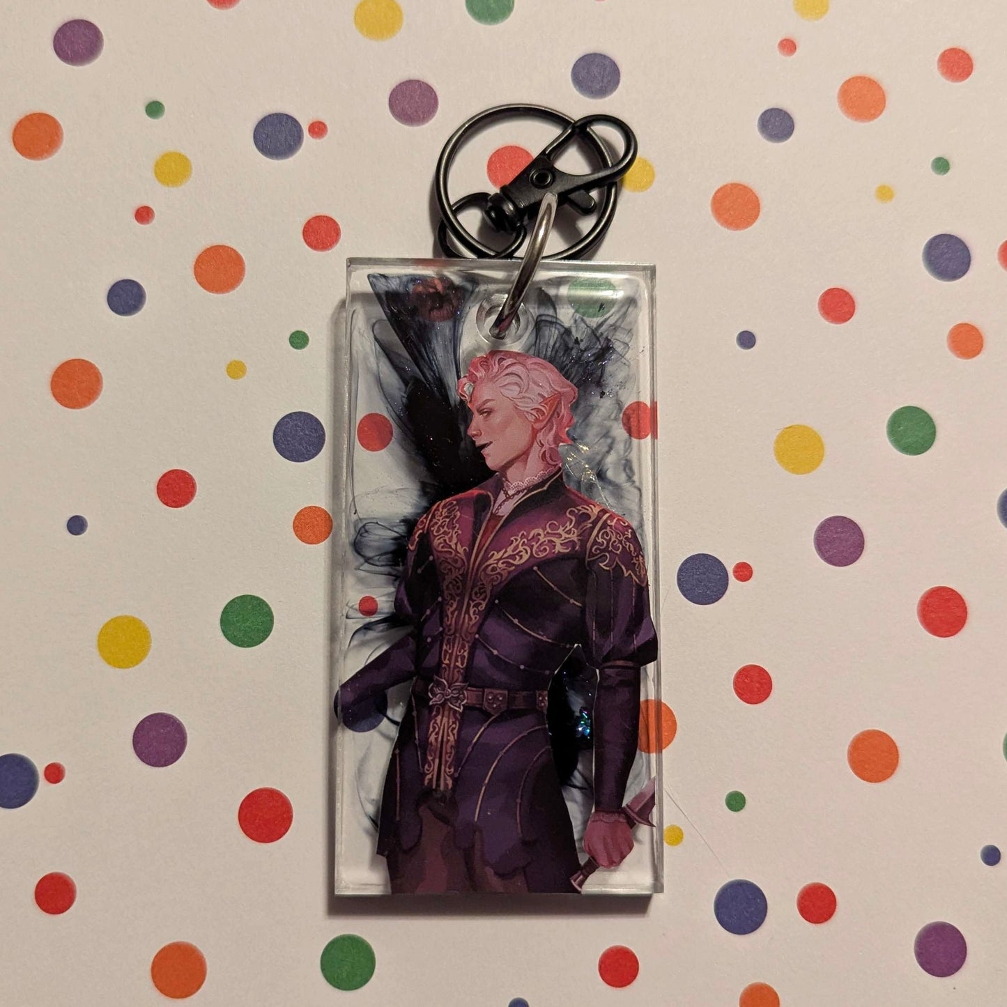 Starry Comic Book Resin Keychain