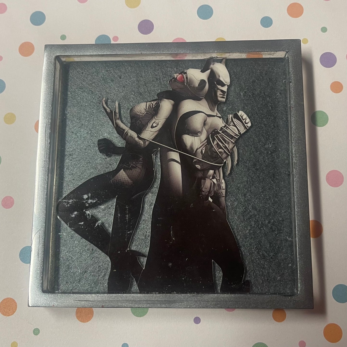 “Bats ‘n’ Cats” Recycled Comic Book Resin Coaster