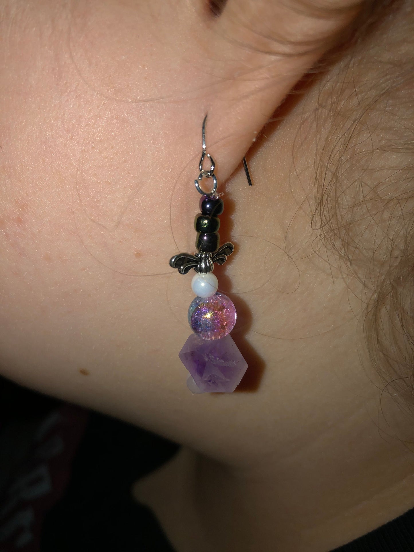Matching Amethyst Earrings and Bracelet Set