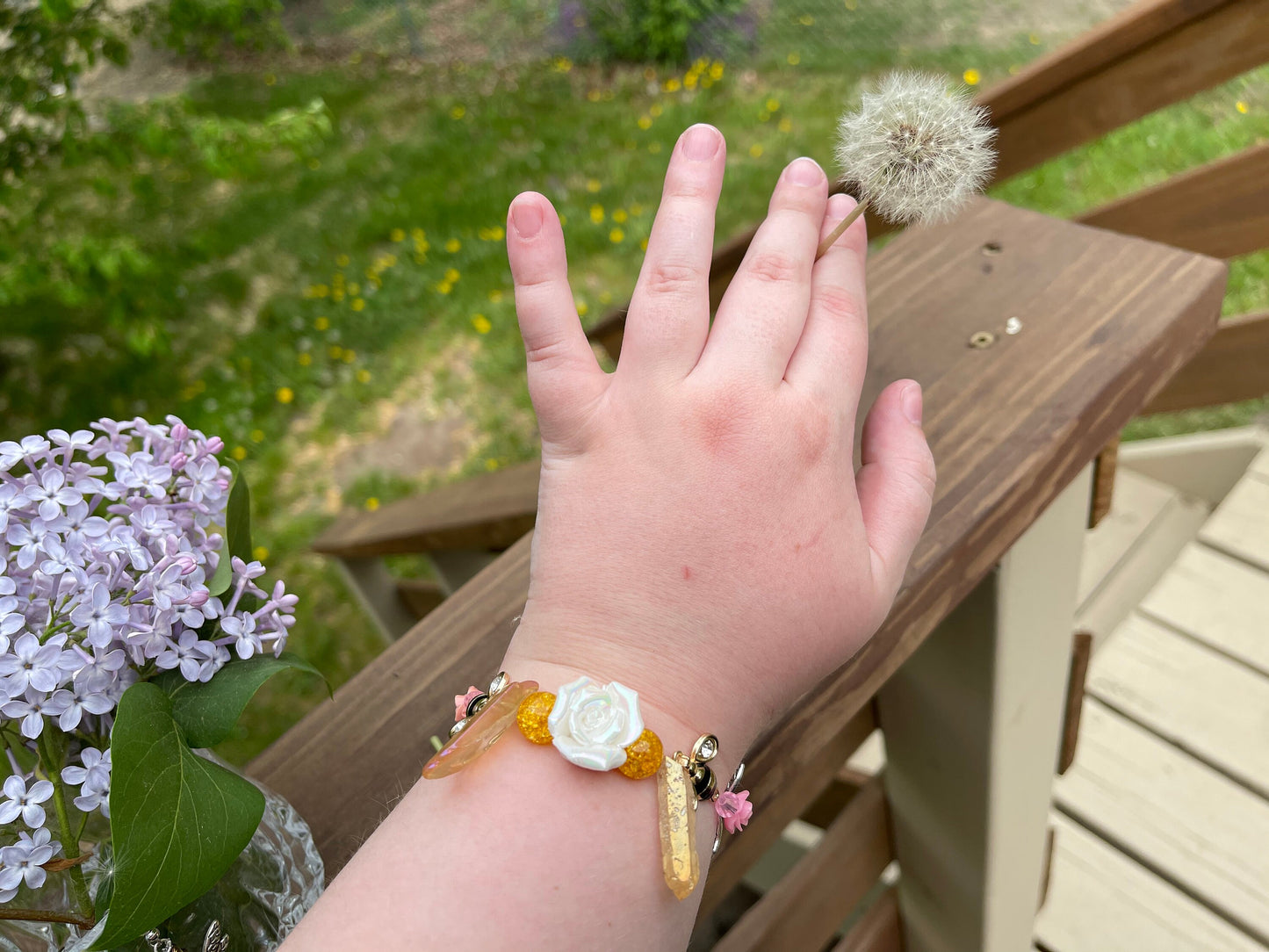Honey and Flowers Bumblebee Bracelet and Earrings Set