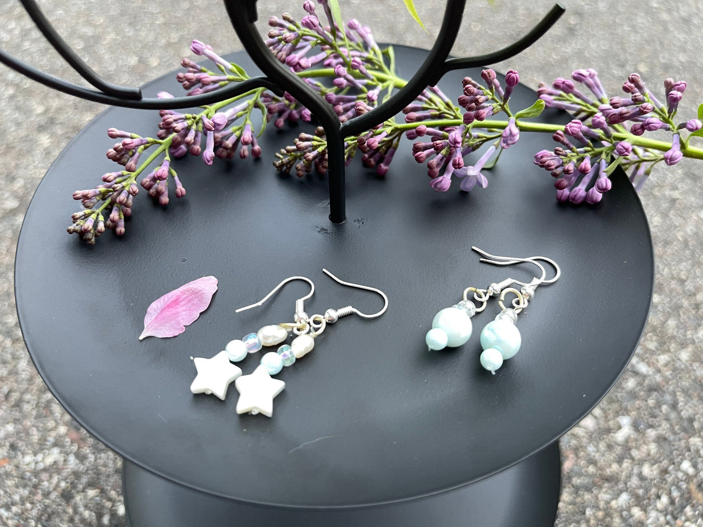 Stars and Spheres Baby Blue Drop Earrings 2-Pack