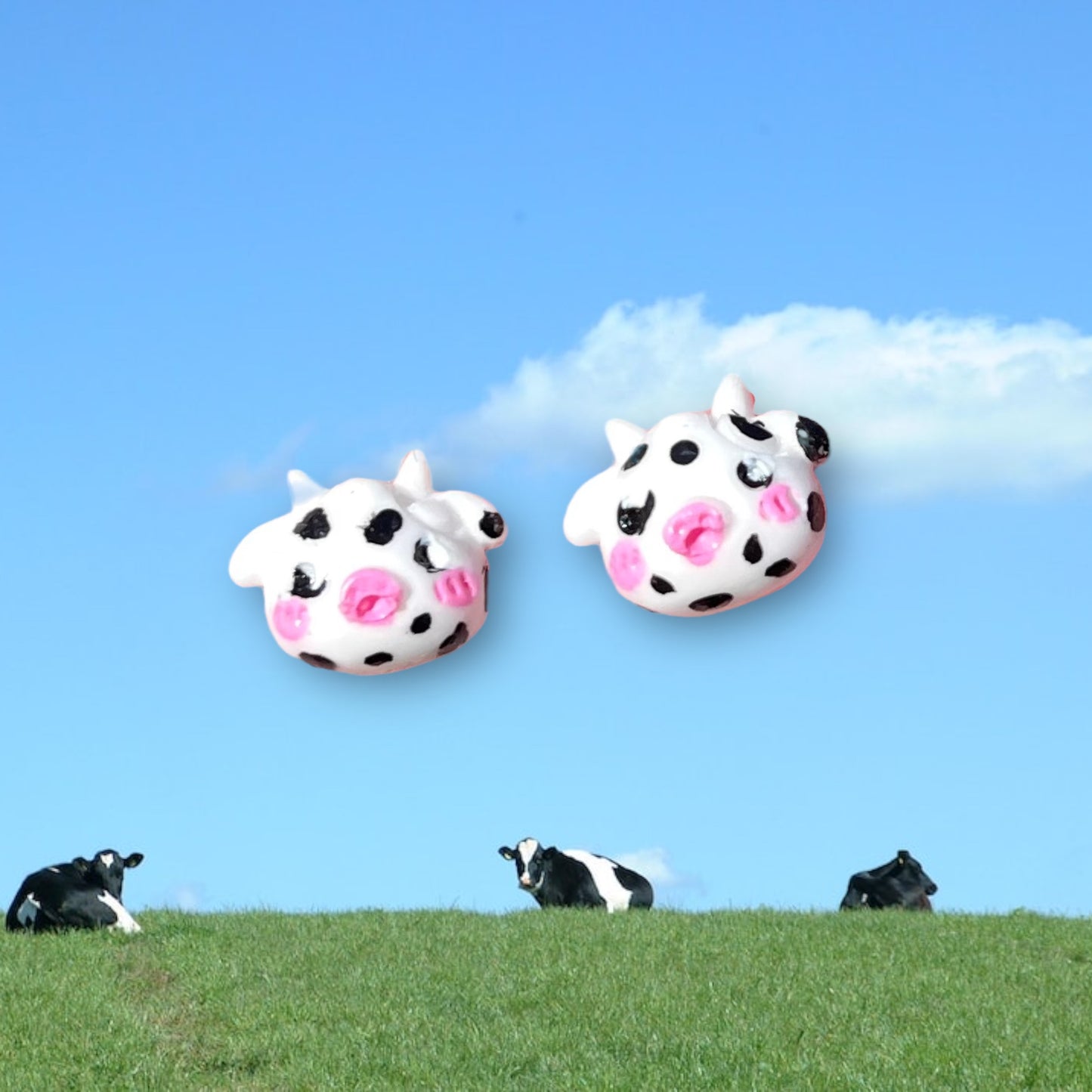 Moo-Tastic Cow Stud Earrings