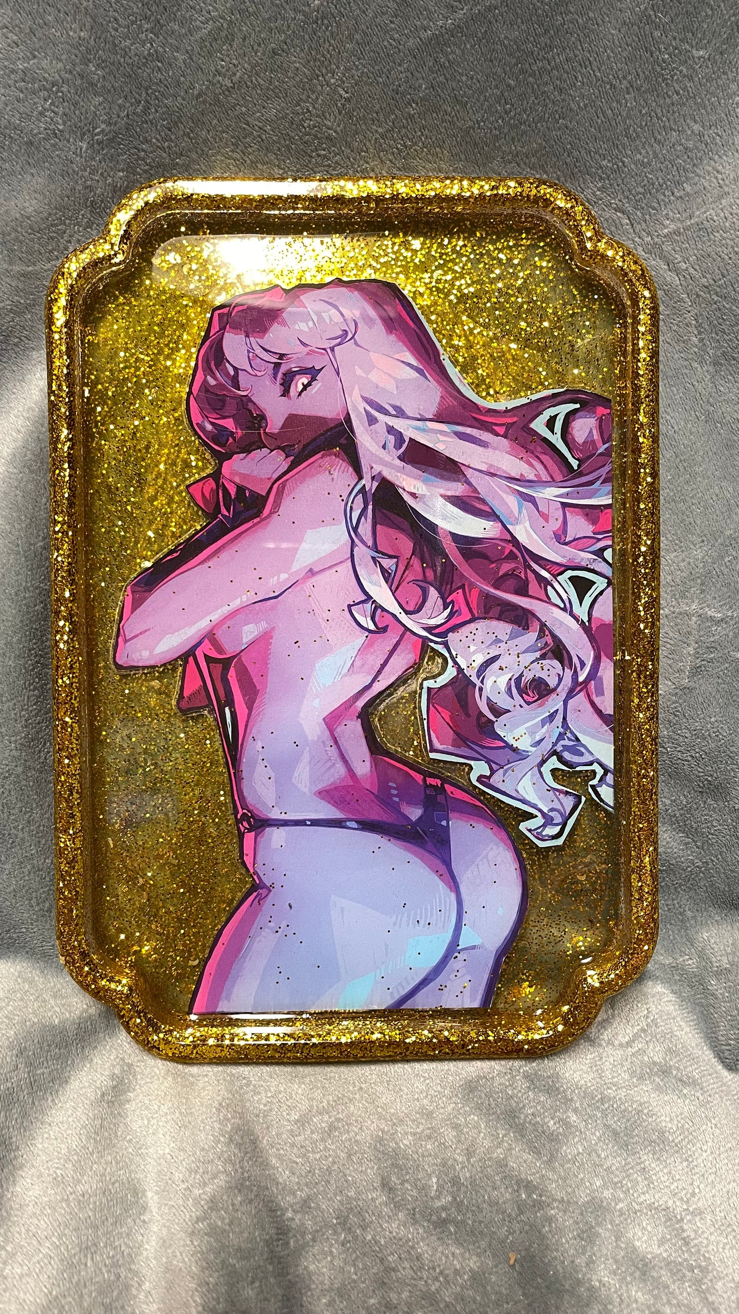 Golden Comic Book Resin Large Tray