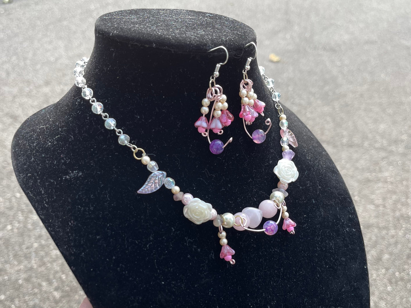 Pink Blossom Rose Quartz Jewelry Set
